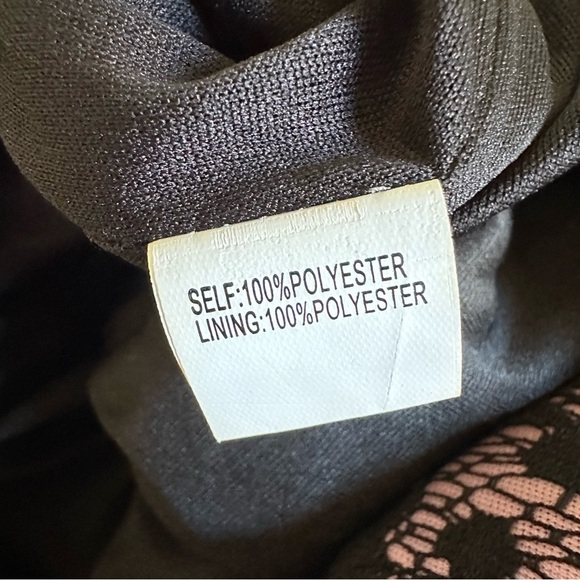 Kay Unger Womens 8 Pink Black Lace Overlay Elegant Sheath Dress Wedding Party - Picture 9 of 9